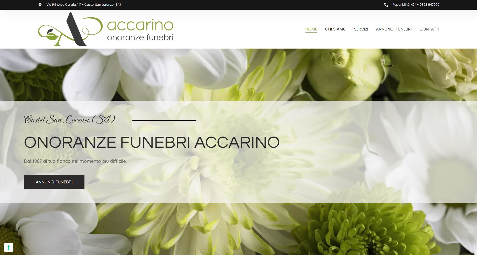 Anteprima sito Onoranze Funebri Accarino