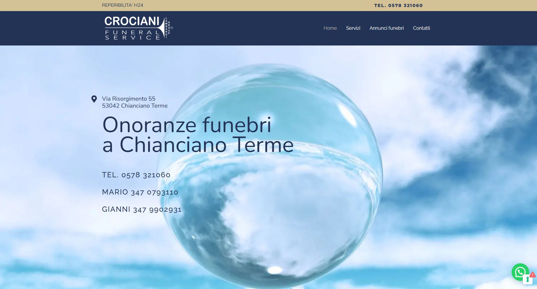 Anteprima sito Onoranze Crociani